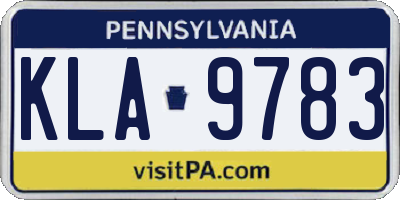 PA license plate KLA9783