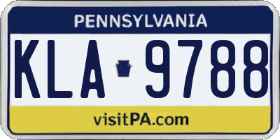 PA license plate KLA9788