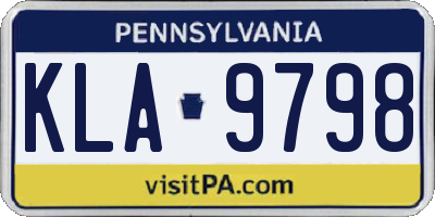 PA license plate KLA9798