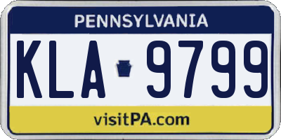 PA license plate KLA9799