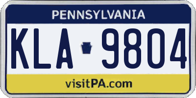 PA license plate KLA9804