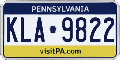 PA license plate KLA9822