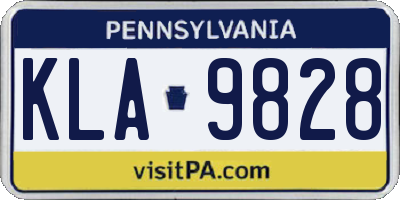 PA license plate KLA9828