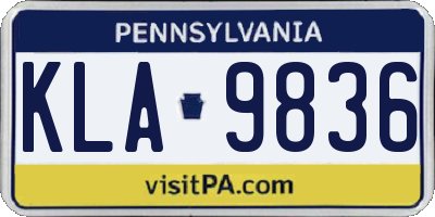 PA license plate KLA9836