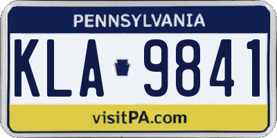PA license plate KLA9841