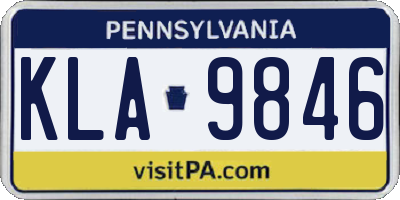 PA license plate KLA9846