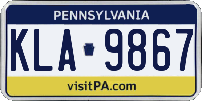 PA license plate KLA9867