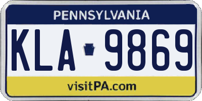 PA license plate KLA9869
