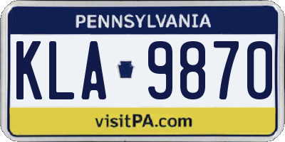 PA license plate KLA9870