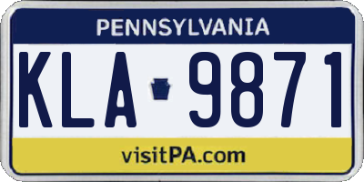 PA license plate KLA9871