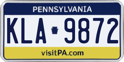 PA license plate KLA9872