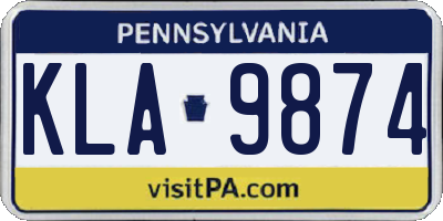 PA license plate KLA9874