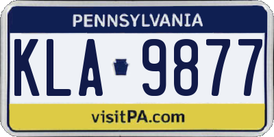 PA license plate KLA9877