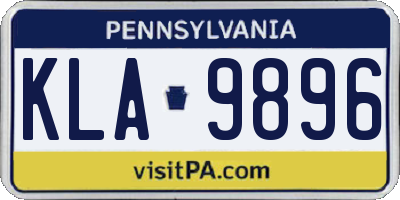PA license plate KLA9896