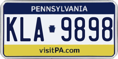 PA license plate KLA9898
