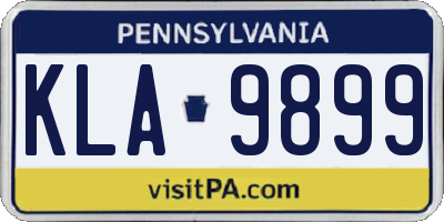 PA license plate KLA9899