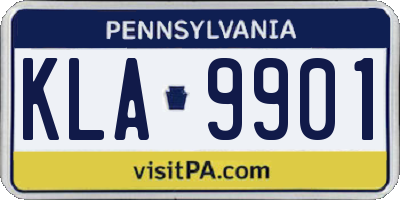 PA license plate KLA9901