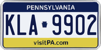 PA license plate KLA9902