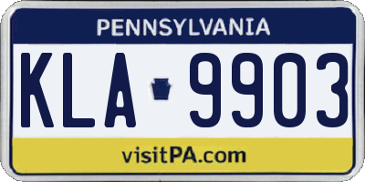 PA license plate KLA9903