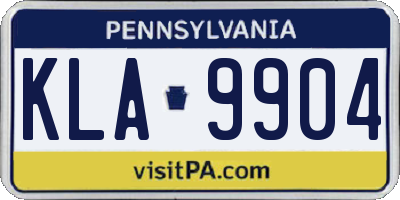 PA license plate KLA9904