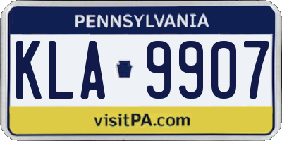 PA license plate KLA9907