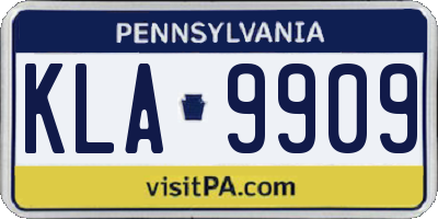 PA license plate KLA9909