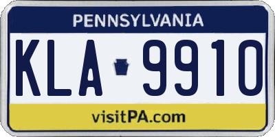 PA license plate KLA9910