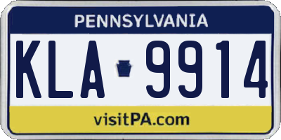 PA license plate KLA9914