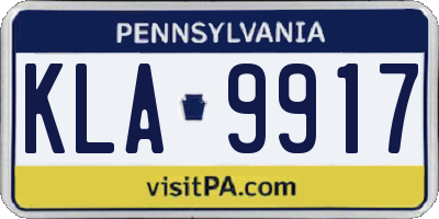 PA license plate KLA9917