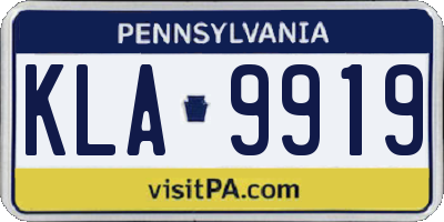 PA license plate KLA9919