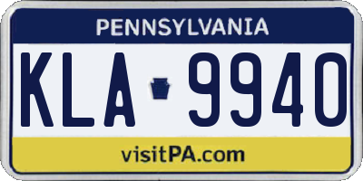 PA license plate KLA9940