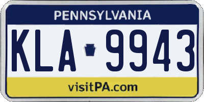 PA license plate KLA9943