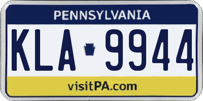 PA license plate KLA9944
