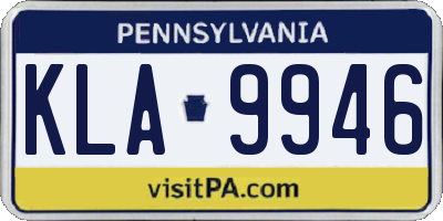 PA license plate KLA9946