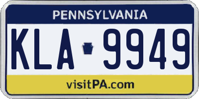 PA license plate KLA9949