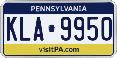 PA license plate KLA9950