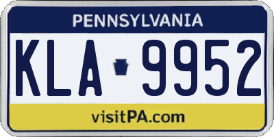 PA license plate KLA9952