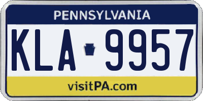 PA license plate KLA9957