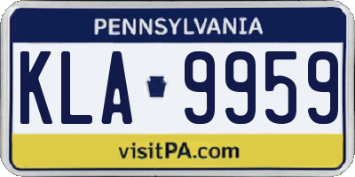 PA license plate KLA9959