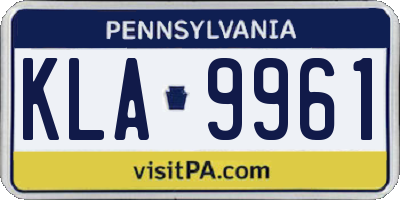 PA license plate KLA9961