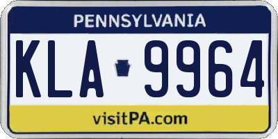 PA license plate KLA9964