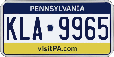 PA license plate KLA9965