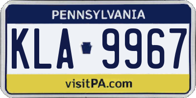 PA license plate KLA9967