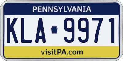 PA license plate KLA9971