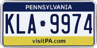 PA license plate KLA9974