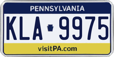 PA license plate KLA9975