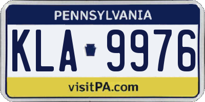 PA license plate KLA9976