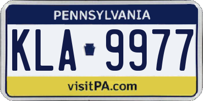 PA license plate KLA9977