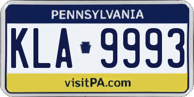 PA license plate KLA9993