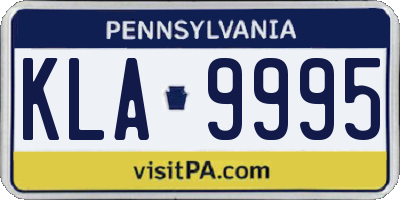 PA license plate KLA9995